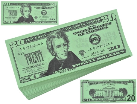 $20 Replica Bills for Pretend Like Real US Currency- Play Movie Money